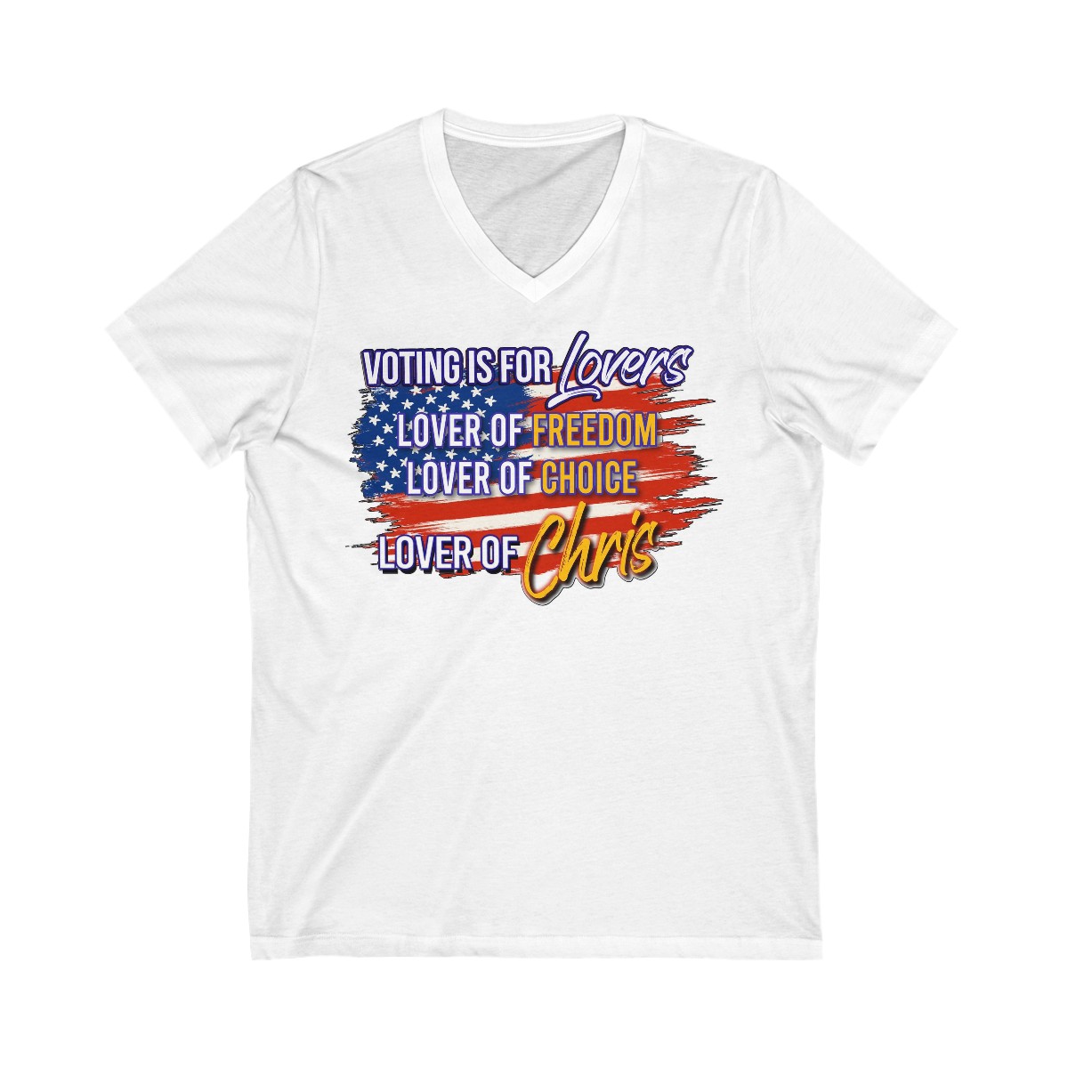 Lover Of Chris and Truth Back Unisex Jersey Short Sleeve V-Neck Tee product thumbnail image