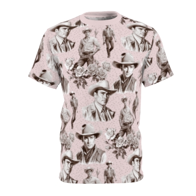 Handsome Cowboys Toile (Pink) Unisex T-Shirt