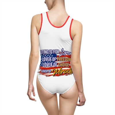 Lover Of Truth Front Miracles back One-Piece Swimsuit (AOP)