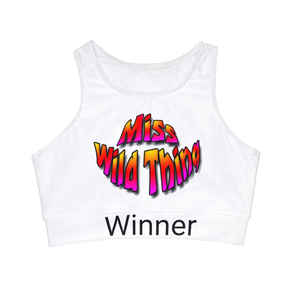Miss Wild Thing Winner Collectible High Neck Crop Bikini Top (AOP) product thumbnail image