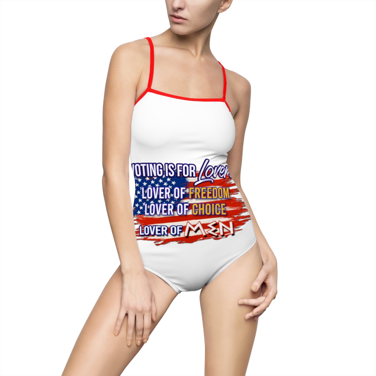 Lover of Men Truth and Freedom to choose Women's One-piece Swimsuit (AOP) product thumbnail image