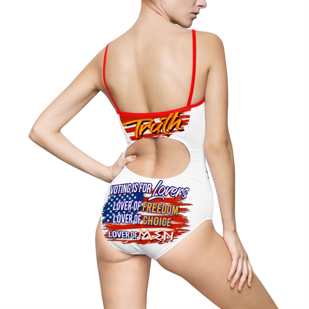 Lover of Men Truth and Freedom to choose Women's One-piece Swimsuit (AOP) product thumbnail image