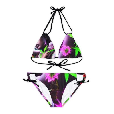 Beauty and The Weed Strappy Bikini Set (AOP)