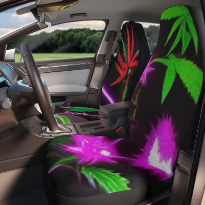 Colorful Weed Polyester Car Seat Covers