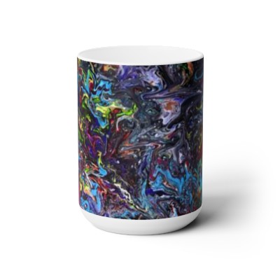 Wavy Colors (painting) - Ceramic Mug 15oz