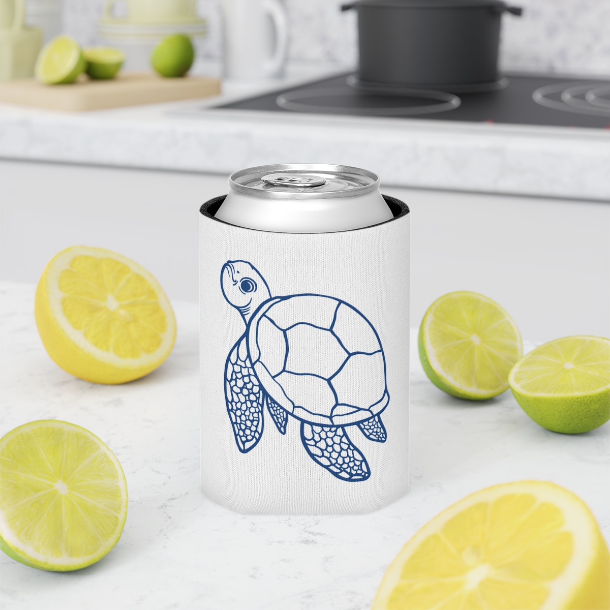 Seas the Day Sea Turtle Can Koozie - White product thumbnail image