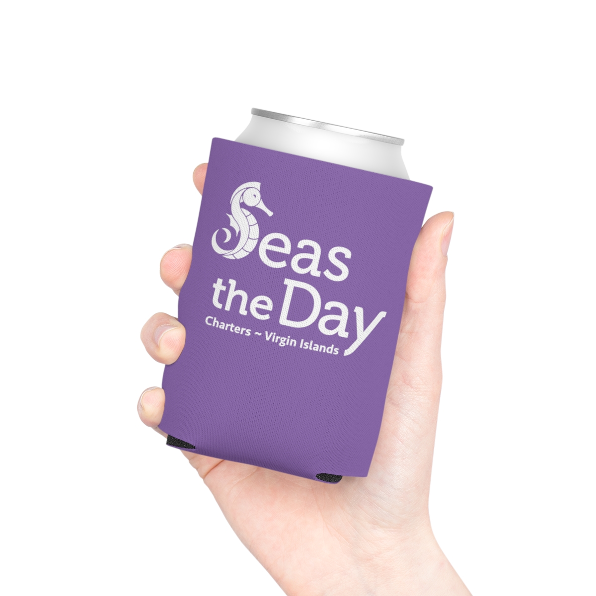 Seas the Day Can Koozie - Purple product main image