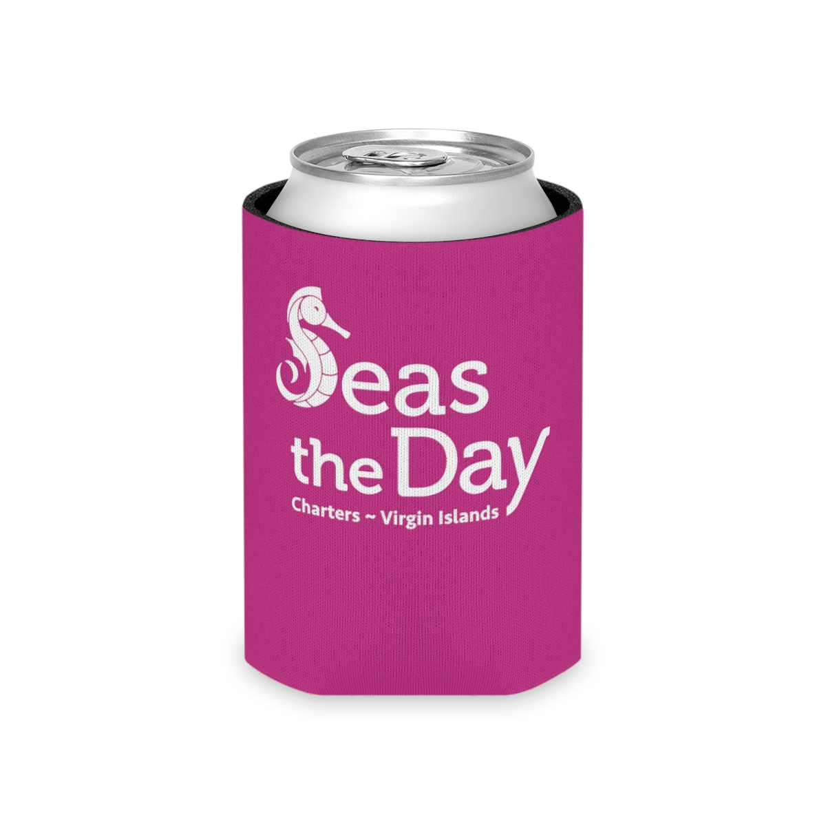 Seas the Day Can Koozie - Pink product main image