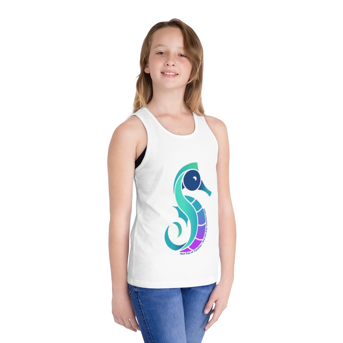 Seas the Day | White Kid's Jersey Tank Top product main image