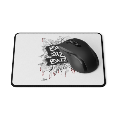 Buzz Buzz Buzz / red on white - Non-Slip Mouse Pads