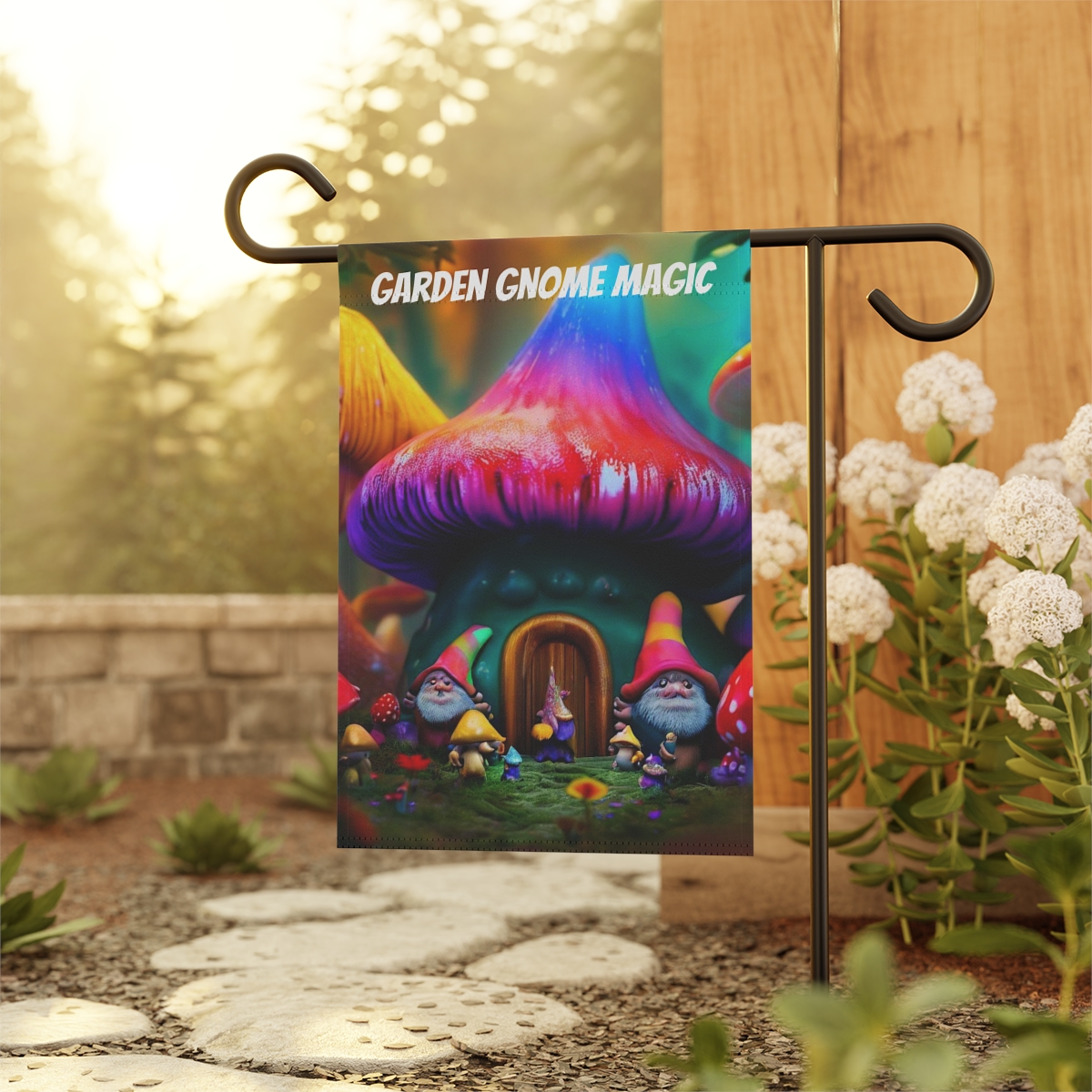 Garden Gnomes Bring Good Luck And An Aura Of Magic For A Healthy And Bountiful Garden, Beautiful Gnome And Mushroom Banner product main image