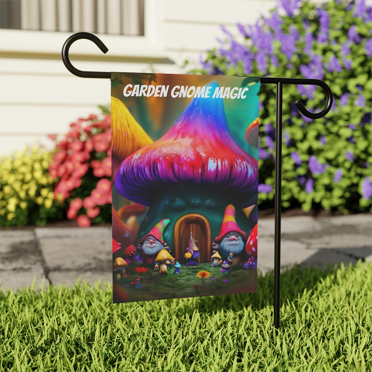 Garden Gnomes Bring Good Luck And An Aura Of Magic For A Healthy And Bountiful Garden, Beautiful Gnome And Mushroom Banner product thumbnail image