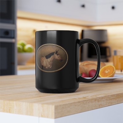 Wild West Meets Coffee Break' Black Ceramic Mug, 15oz