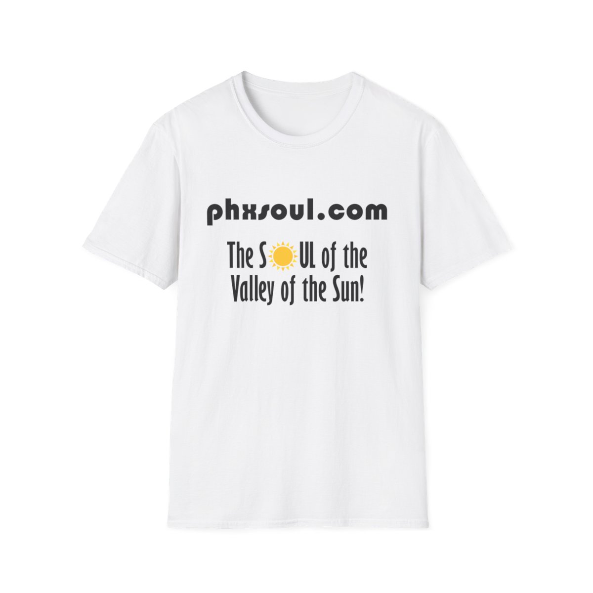 Adult PhxSoul.com Unisex Softstyle White T-Shirt product main image