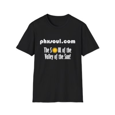 Adult PhxSoul.com Unisex Softstyle Black T-Shirt