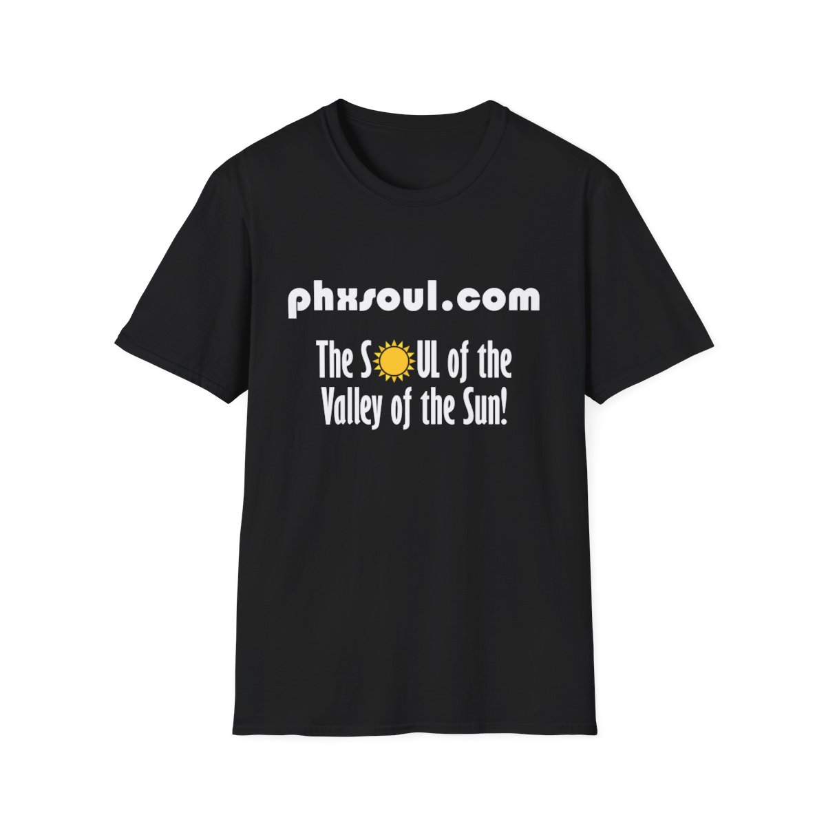 Adult PhxSoul.com Unisex Softstyle Black T-Shirt product thumbnail image