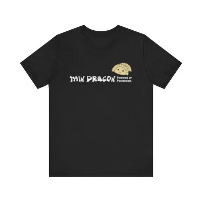Twin Dragon “Powered By Potstickers” Unisex Jersey Short Sleeve Tee