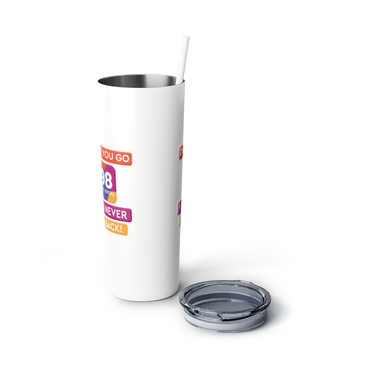 Skinny Steel Tumbler with Straw, 20oz product thumbnail image