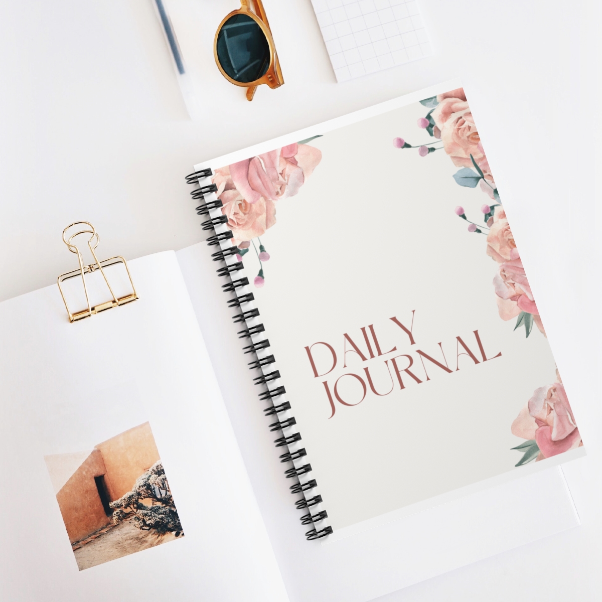 Floral Spiral Journal Notebook - Ruled Line product thumbnail image