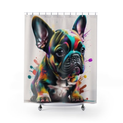 Colorful Frenchie Shower Curtains