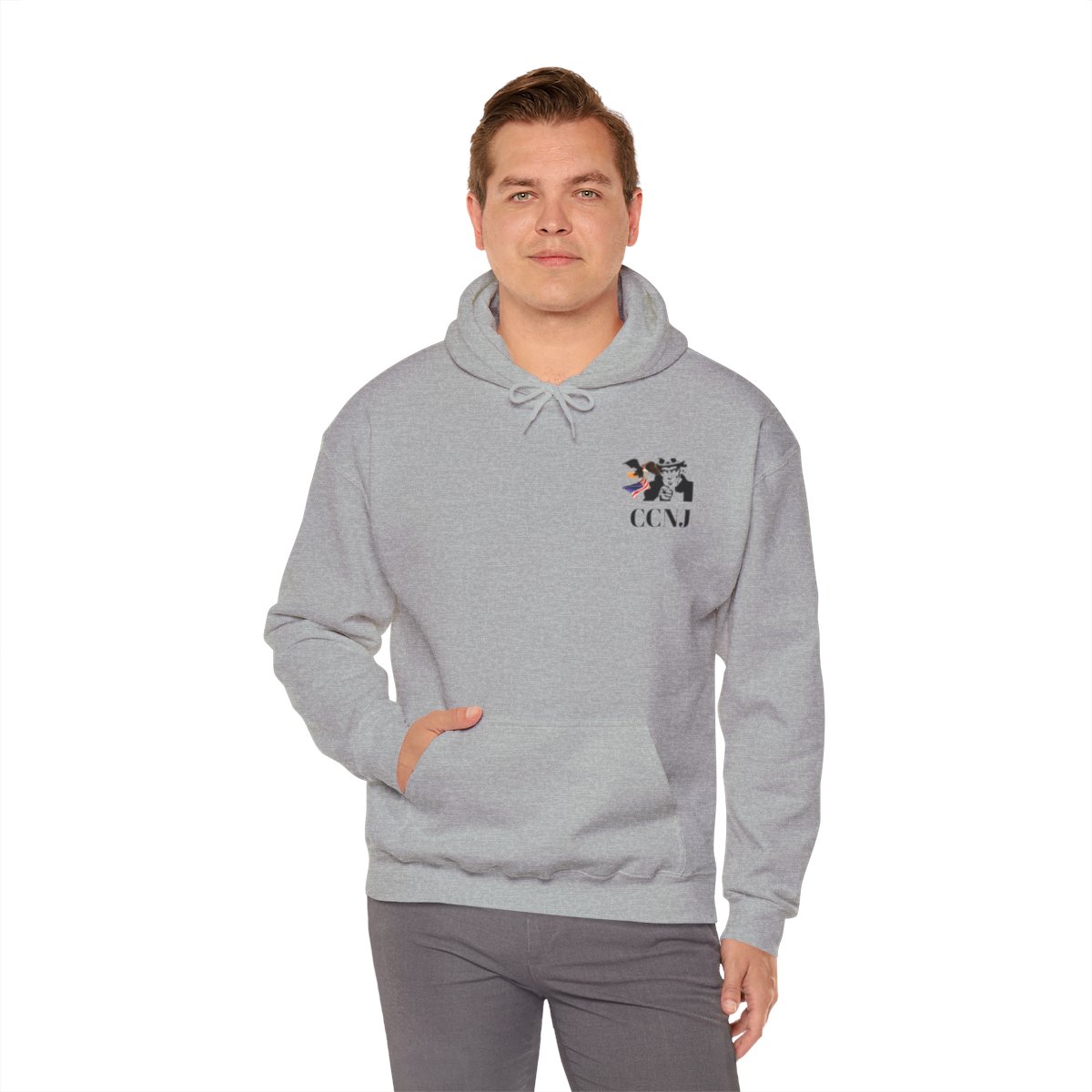 Unisex FRONT(ccnj+logo). BACK(website)Heavy Blend™ Hooded Sweatshirt 3 product thumbnail image