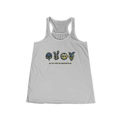 "We are what we pretend to be" - Women's Flowy Racerback Tank
