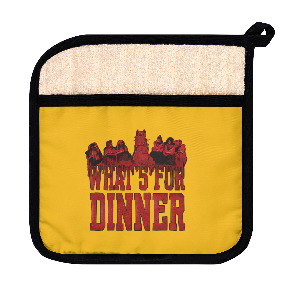 What's for dinner? Cannibal Council Pot Holder with Pocket product thumbnail image