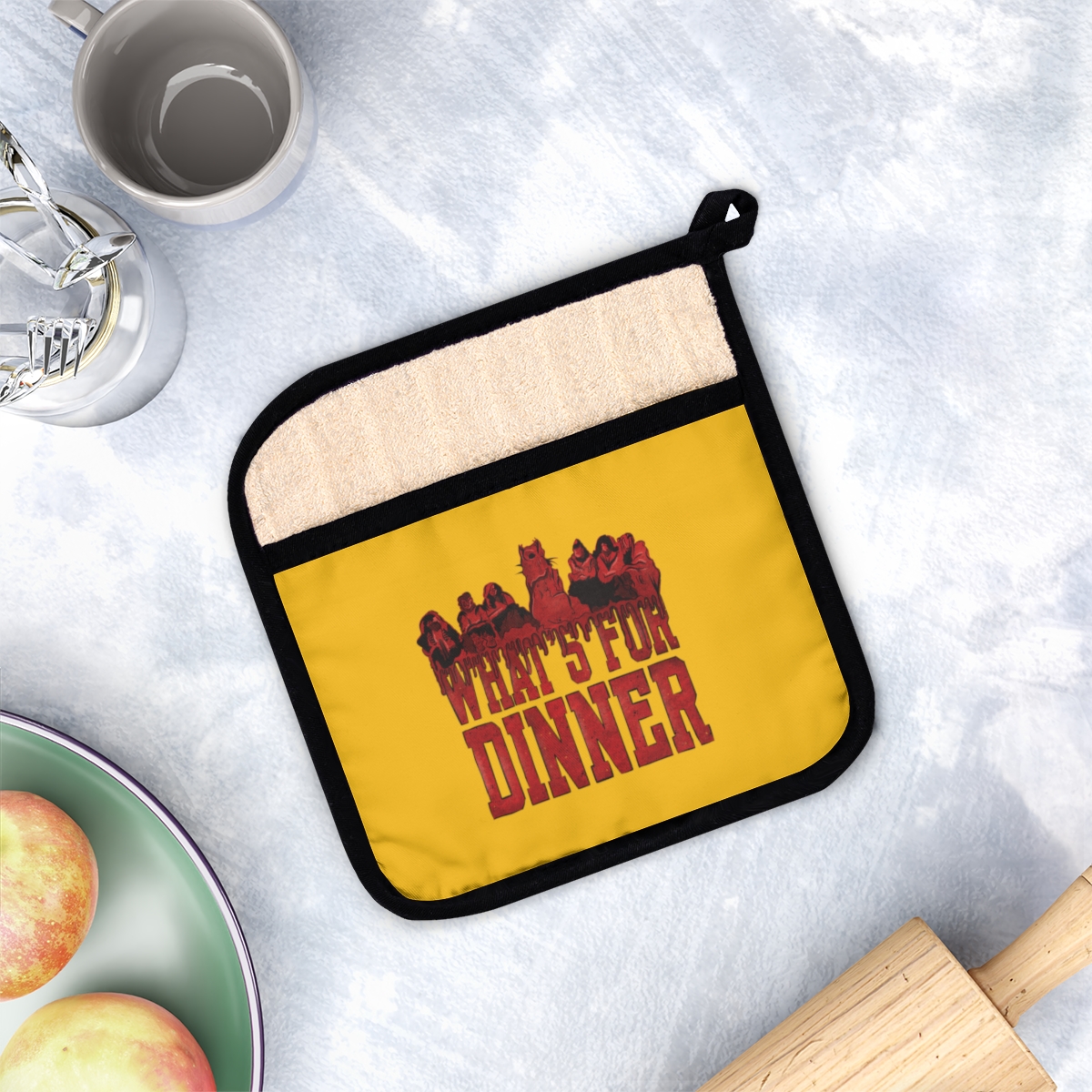 What's for dinner? Cannibal Council Pot Holder with Pocket product thumbnail image