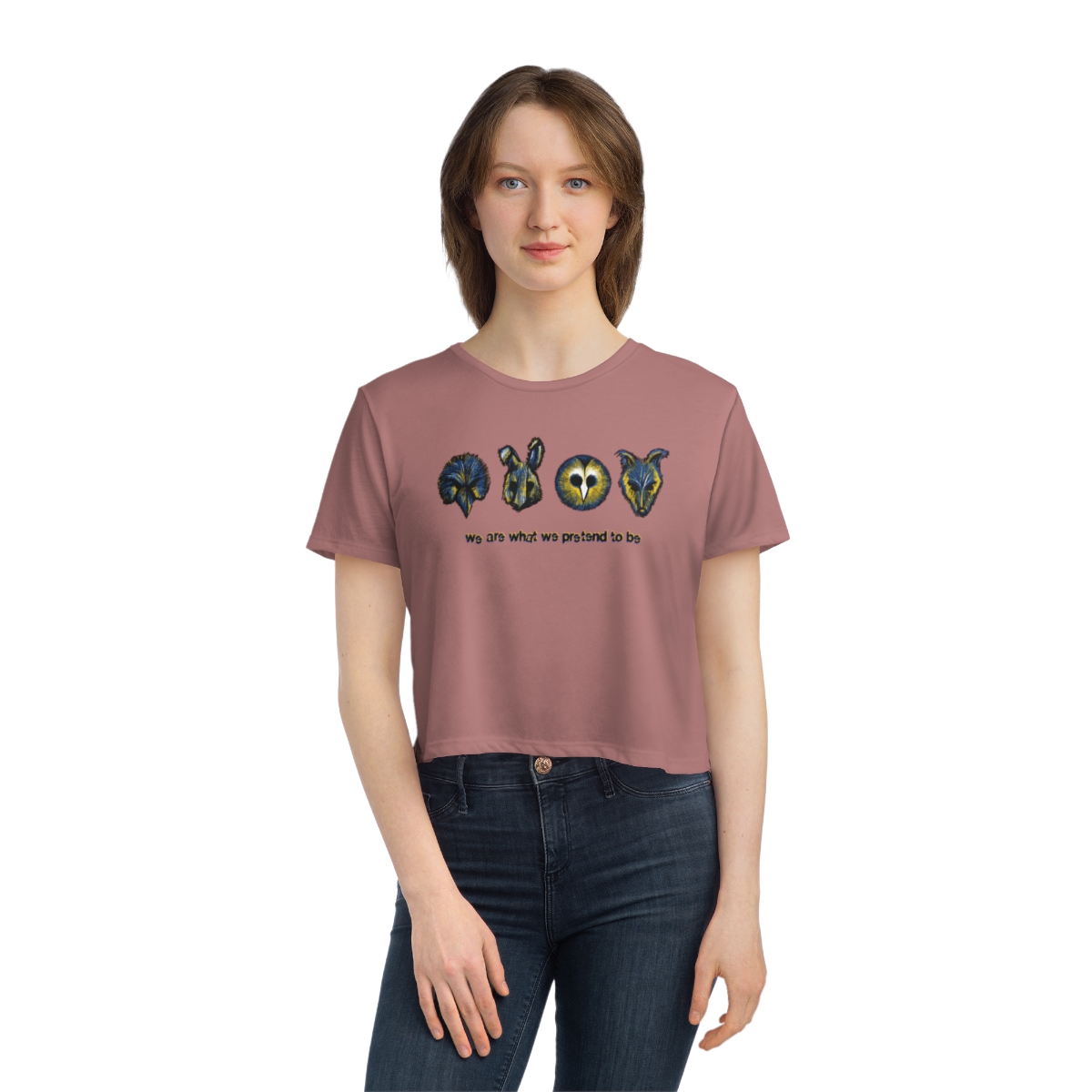 We are what we pretend to be - Women's Flowy Cropped Tee product thumbnail image