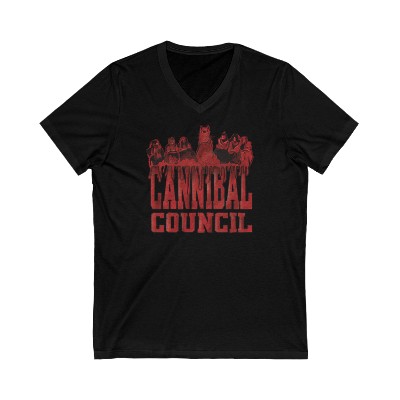 Cannibal Council - Unisex Jersey Short Sleeve V-Neck Tee
