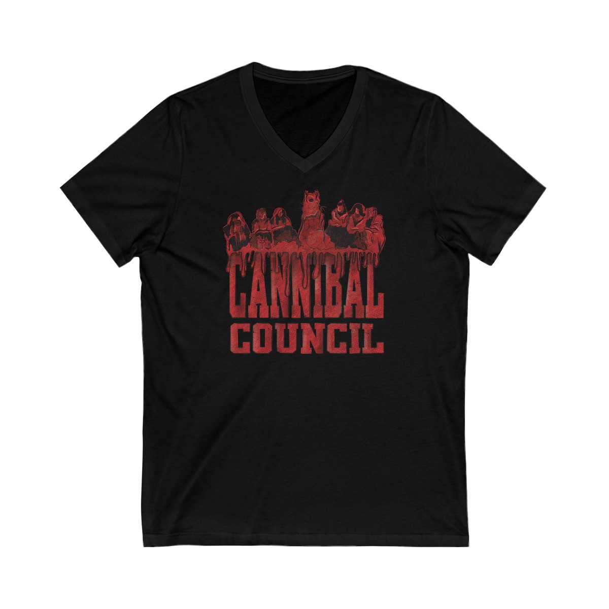 Cannibal Council - Unisex Jersey Short Sleeve V-Neck Tee product thumbnail image