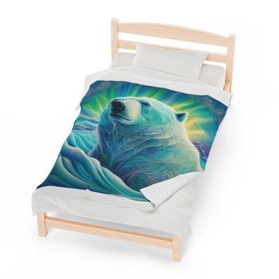 Serene Polar Bear Plush Blanket