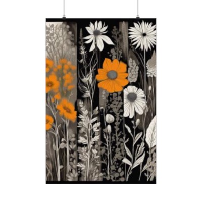 Wildflowers Orange - Premium Matte Vertical Posters