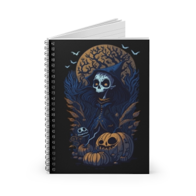 Halloween Witch V3 By 3rd Eye Perceptions ( Spiral Notebook - Ruled Line )