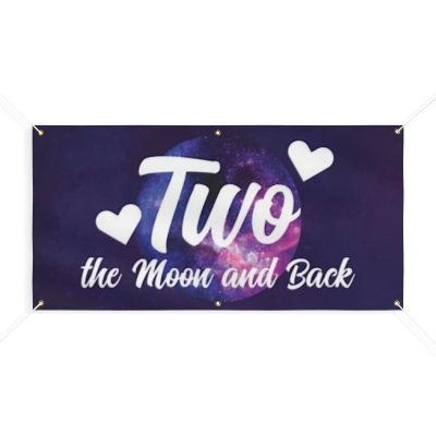 Two the Moon and Back Birthday Banner