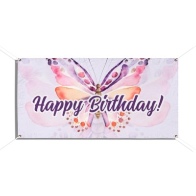 Butterfly Birthday Vinyl Banner