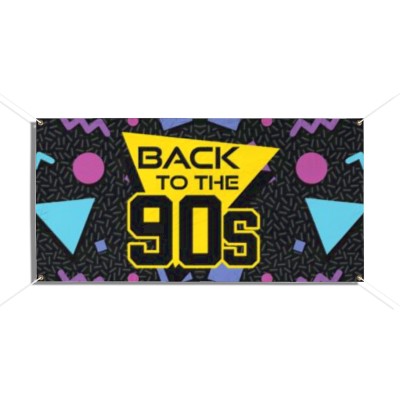Back to the 90s Theme Vinyl Banners