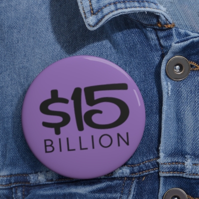 Safe For Work: Purple and Black $15 Billion Button