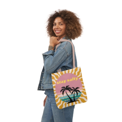 STAY SALTY -- Polyester Canvas Tote Bag (AOP)
