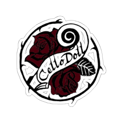 Cello Doll Sticker Wine Roses, 4 sizes