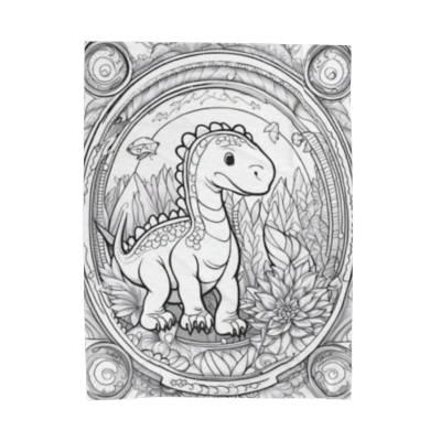 Cute Baby Dinosaur - Velveteen Plush Blanket