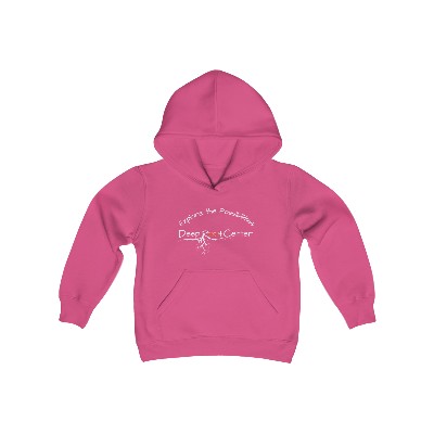 Deep Root Center Logo with hearts - Youth Heavy Blend Hooded Sweatshirt