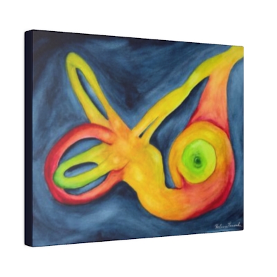 The Inner Ear - Canvas Print - Vestibular System Watercolor Series 3 of 4