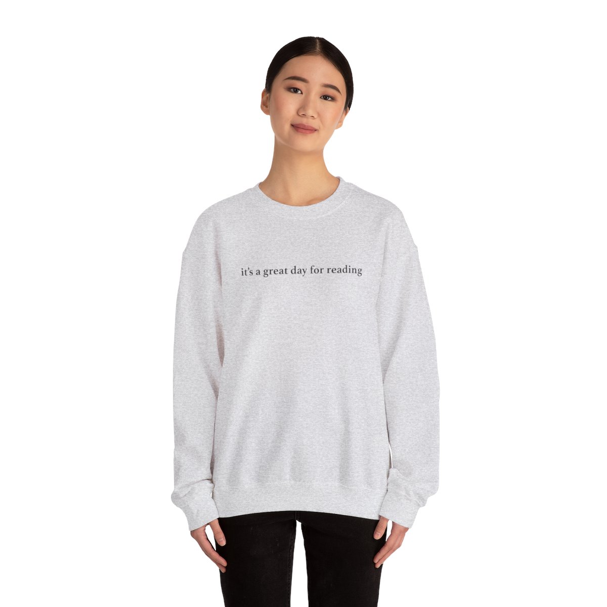 It's a Great Day for Reading Crewneck Sweatshirt for Readers, BookTokers, Book Influencers, Bookstagrammers product thumbnail image