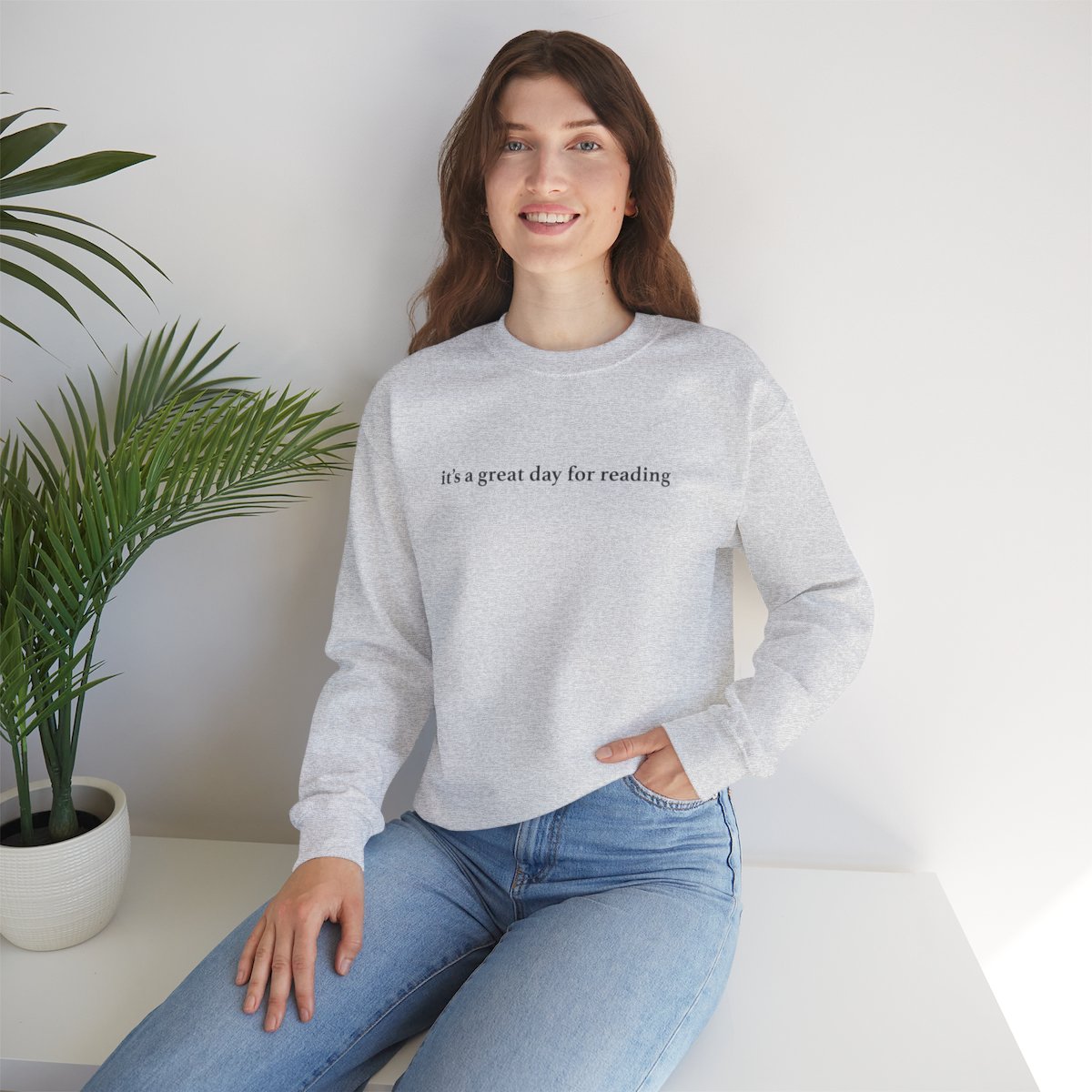 It's a Great Day for Reading Crewneck Sweatshirt for Readers, BookTokers, Book Influencers, Bookstagrammers product main image