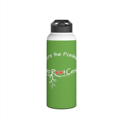 Explore the Possibilities DRC Logo - Stainless Steel Water Bottle, Standard Lid - green