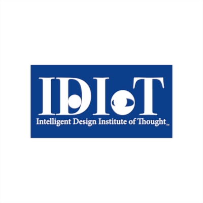 IDIoT - Bumper Stickers - Blue/White in 3 sizes