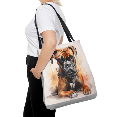Watercolor Boxer Dog - Double Sided - Tote Bag (AOP)