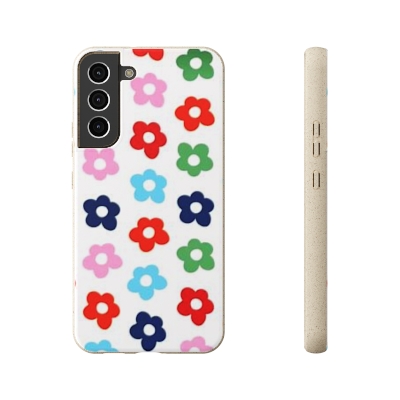 Modern Flower Pattern Biodegradable Cases 🌿🌼 For iPhone and Samsung! 📱🌿