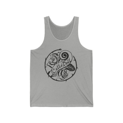 Grey Front-Print Relaxed Tank